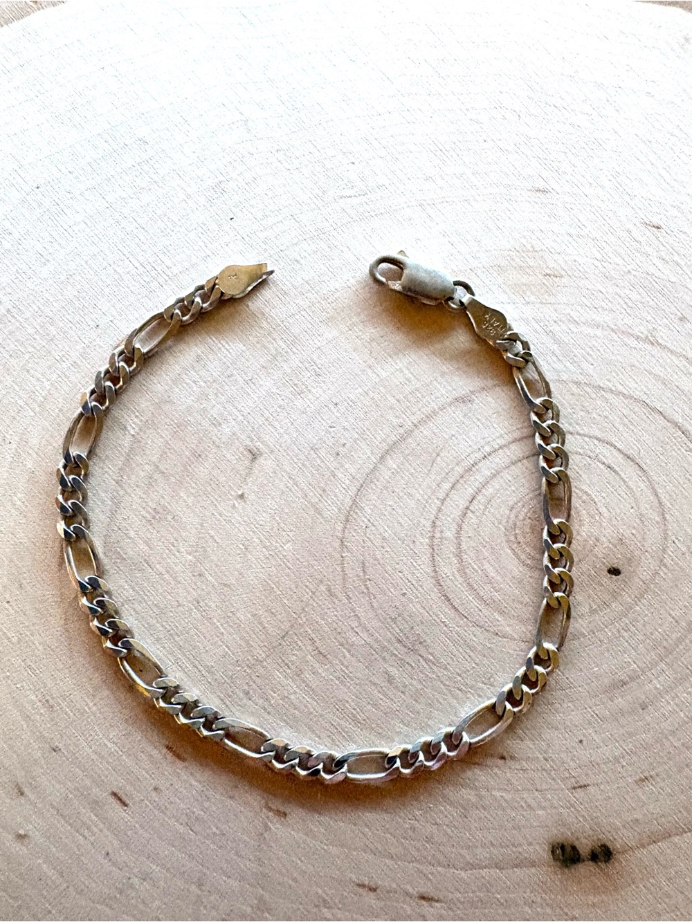Sterling Silver Figaro Chain Bracelet